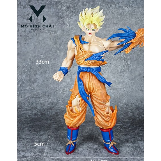 Mô Hình Dragon Ball Songoku ss2 Super Saiyan Đại Chiến Tóc Vàng Tóc Đen Bản Cao Cấp Cao 33.5cm - Figure