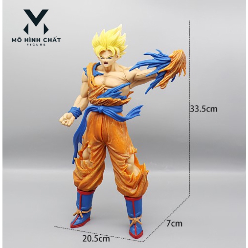 Mô Hình Dragon Ball Songoku ss2 Super Saiyan Đại Chiến Tóc Vàng Tóc Đen Bản Cao Cấp Cao 33.5cm - Figure