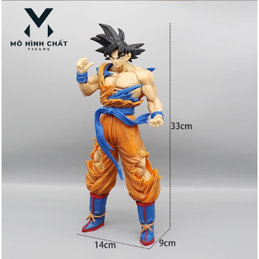 Mô Hình Dragon Ball Songoku ss2 Super Saiyan Đại Chiến Tóc Vàng Tóc Đen Bản Cao Cấp Cao 33.5cm - Figure