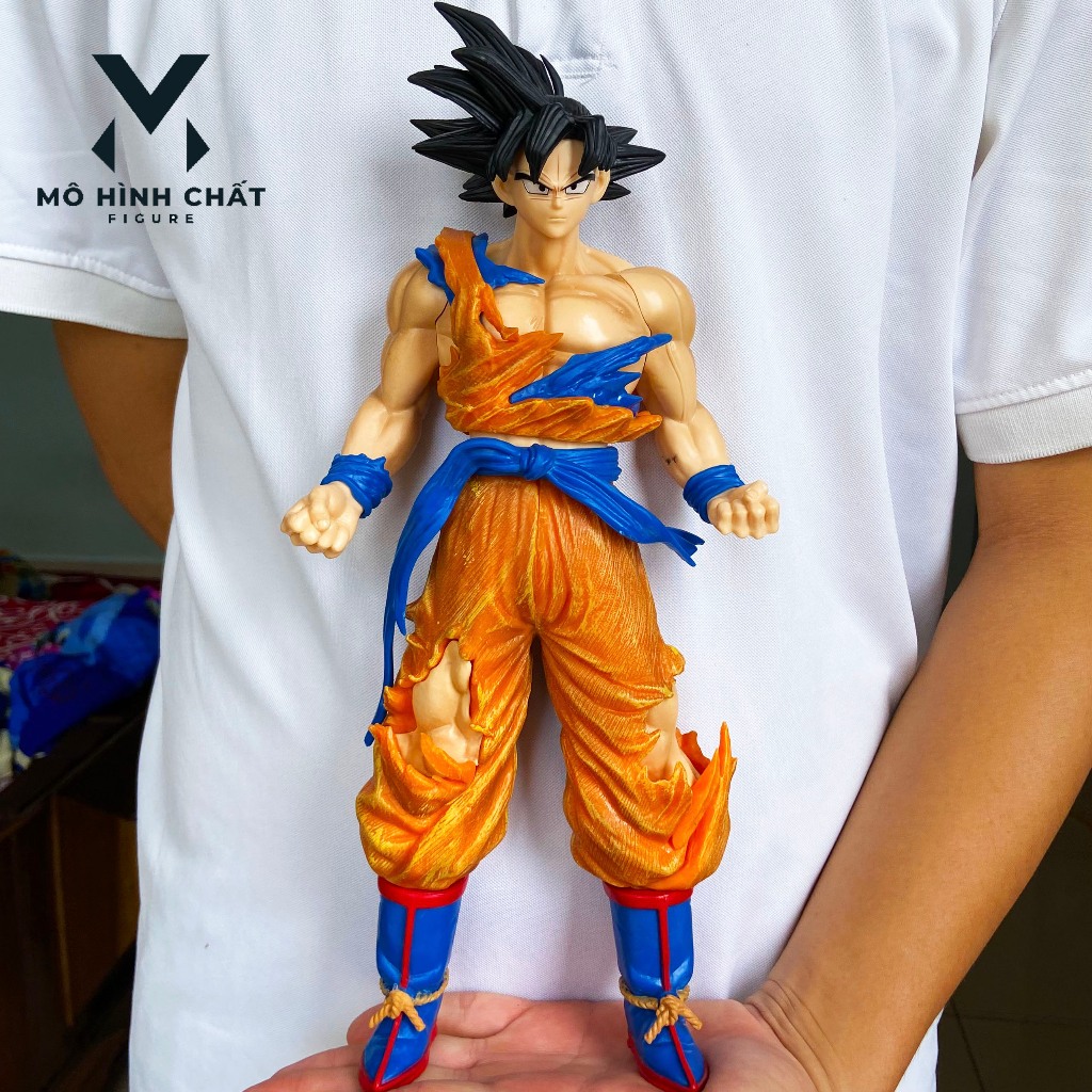 Mô Hình Dragon Ball Songoku ss2 Super Saiyan Đại Chiến Tóc Vàng Tóc Đen Bản Cao Cấp Cao 33.5cm - Figure