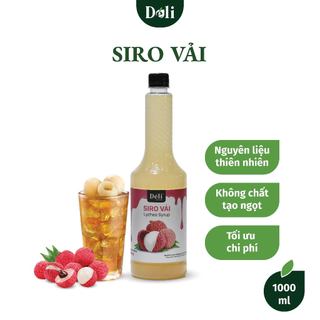 Siro Vải cao cấp Déli Chai nhựa 1lit [GIÁ SỈ] HSD: 12 tháng, VỊ NGON TỰ NHIÊN thơm - ngon pha chế trà sữa,trà trái cây
