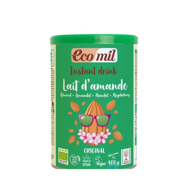 Sữa bột hạt dinh dưỡng hữu cơ Ecomil 400g-hạnh nhân,  yến mạch, óc chó, diêm mạch