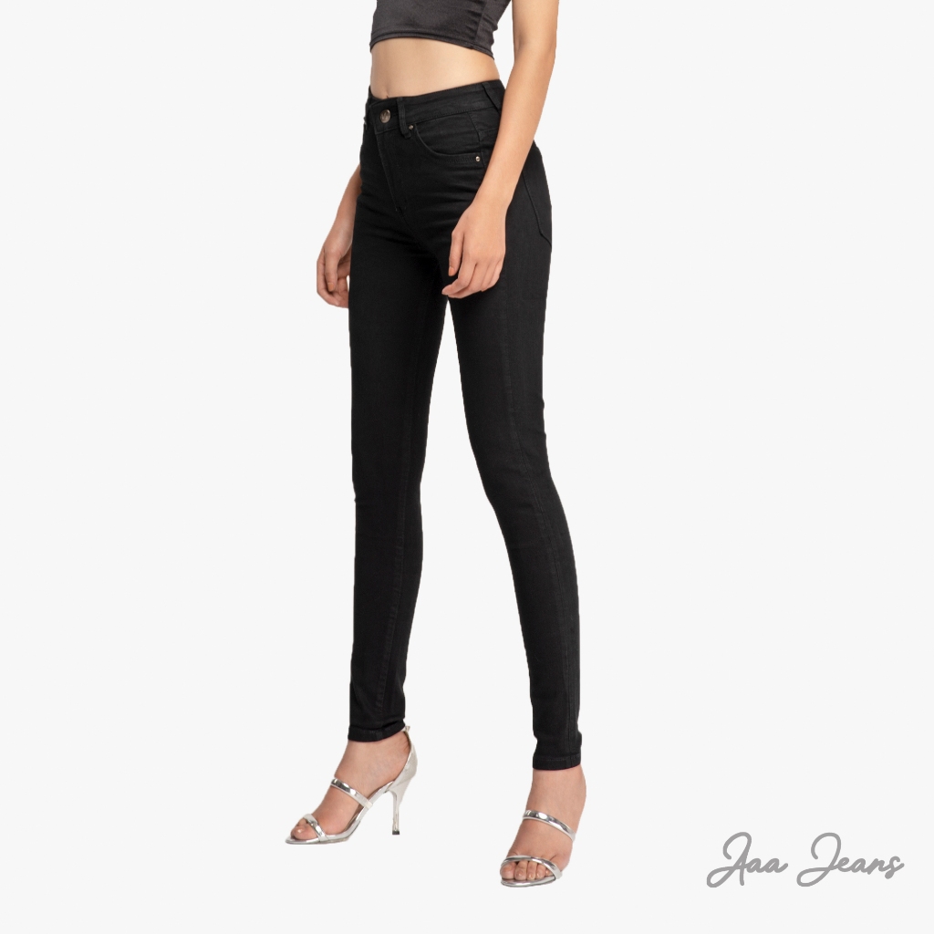 Quần Jean Đen Nữ Lưng Cao Skinny AAA JEANS