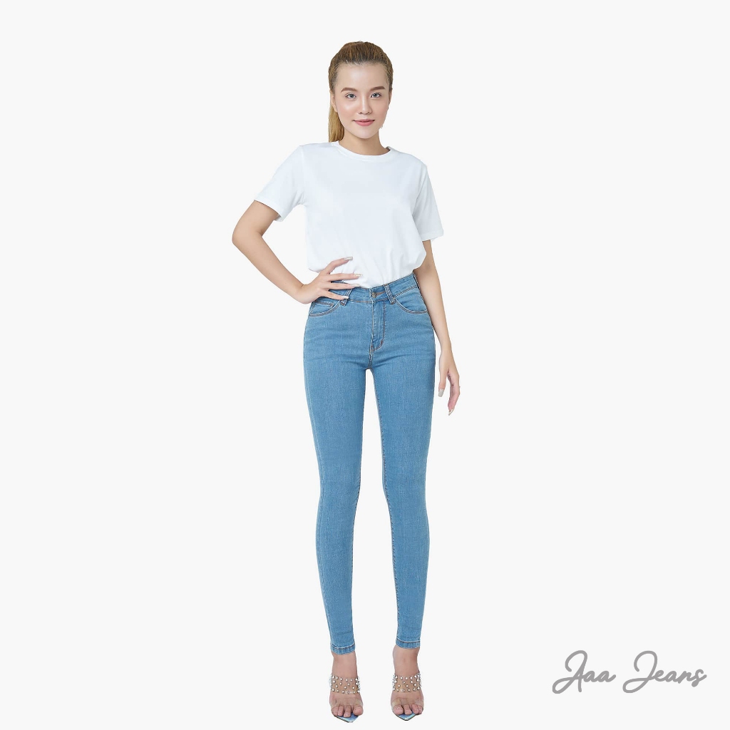 Quần Jean Pha Sợi Cà Phê Aaa Jeans Dáng Skinny Lưng Cao - Ucsd Coffee