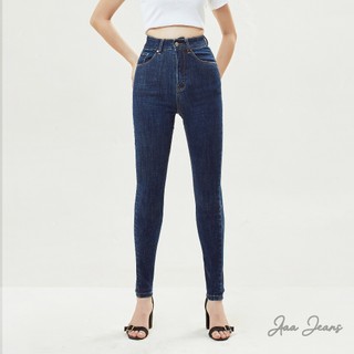 Quần Jean Nữ Cạp Cao Skinny Xanh Đậm Aaa Jeans