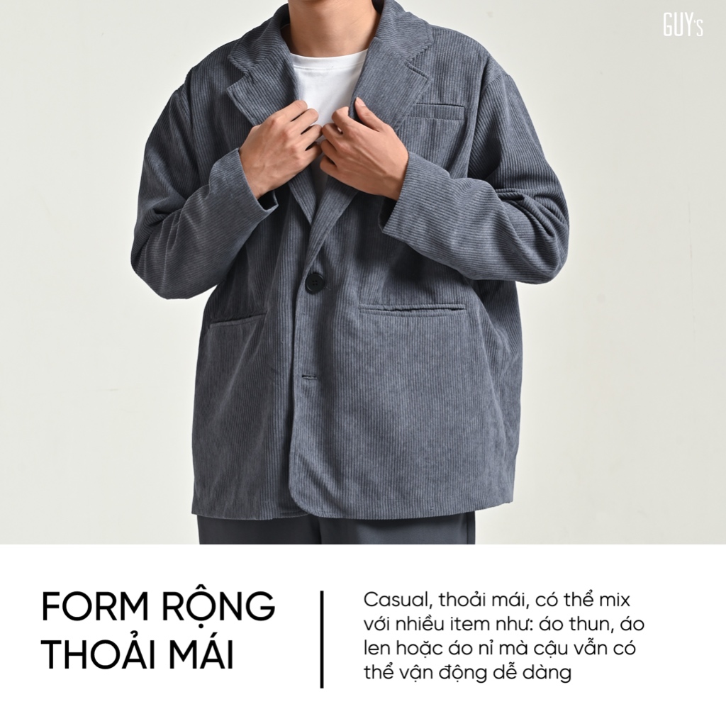 Áo Khoác Blazer Nhung Tăm Good GUY Blazer GUY's CLoset - Áo Blazer Vintage Chất liệu Nhung Tăm