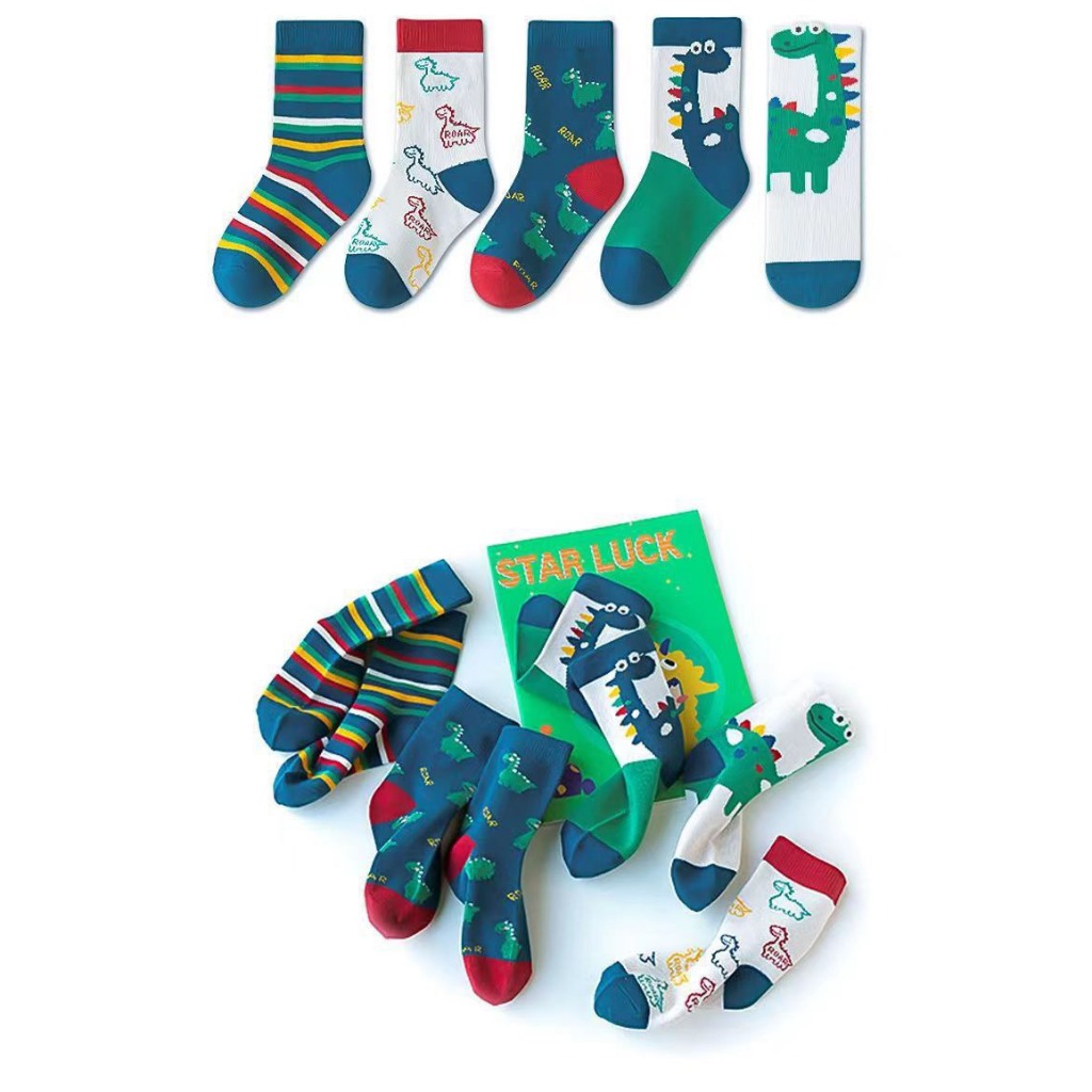 Set 5 Đôi Tất Cho Bé Trai, Bé Gái Hoạ Tiết Dễ Thương Giữ Ấm Chân Cho Bé