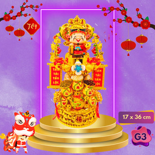Đồ thờ cúng thần tài, tháp tỏi chưng ông Địa Thần Tài năng lượng mặt trời có đèn led - TỎI CÁT TƯỜNG