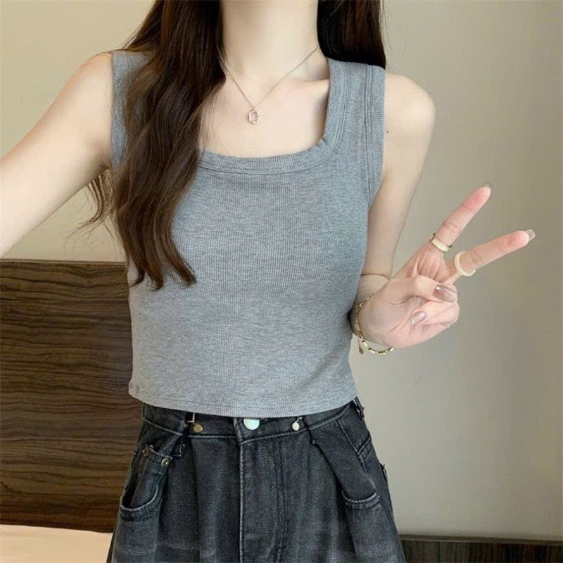 Áo Bra Ba Lỗ Tuyết  Gân Cao Cấp Cổ Vuông Dáng Vừa xinh Xỉu Mã A10