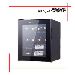 Tủ Bảo Quản Rượu Vang Mặt Kính Cường Lực, Tủ Vang Nút Cảm Ứng Hiện Đại Chứa 6 8 12 Chai