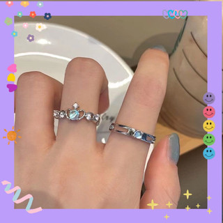 Nhẫn tone bạc đá Xanh ngọc 💎 Blue Sea