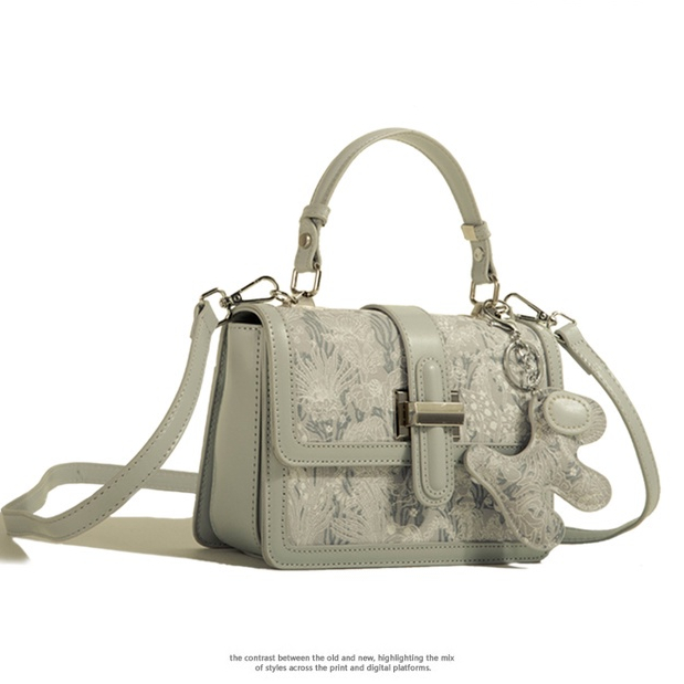 🌸Hàng Order🌸 Túi Xách Muzi&kai Chính Hãng Da Hoạ Tiết Thêu Móc Gấu Quai Xách Quai Da Đeo Sang Chảnh Nữ Tính 🌸 Quảng Châu