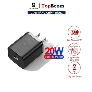 Củ Sạc Điện Thoại Baseus Nhanh Công Suất 20w Chính Hãng Tích Hợp PD/QC 3.0 Dành Cho Smartphone - TopEcom