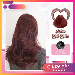 Thuốc nhuộm tóc NÂU ĐỎ ĐẤT không tẩy phong cách Blackpink Hàn Quốc hottrend dưỡng mềm tặng mũ trùm găng tay May Hair