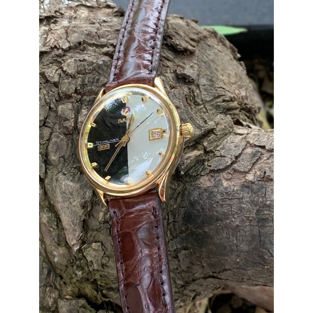 Đồng hồ nam Rado mỏ neo 999 automatic 30 jewels, máy búa vàng, 1 lịch, dây da của Thụy