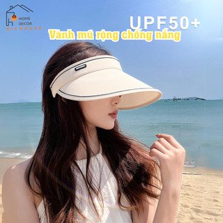 Mũ nửa đầu rộng vành chống tia UV, nón nữ nửa đầu chống nắng có thể gấp gọn năng động trẻ trung