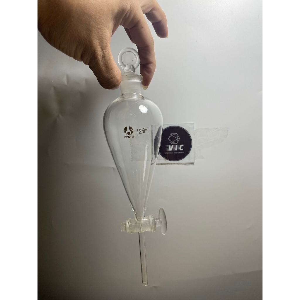 PHỄU CHIẾT QUẢ LÊ, KHÓA THỦY TINH nhiều kích thước