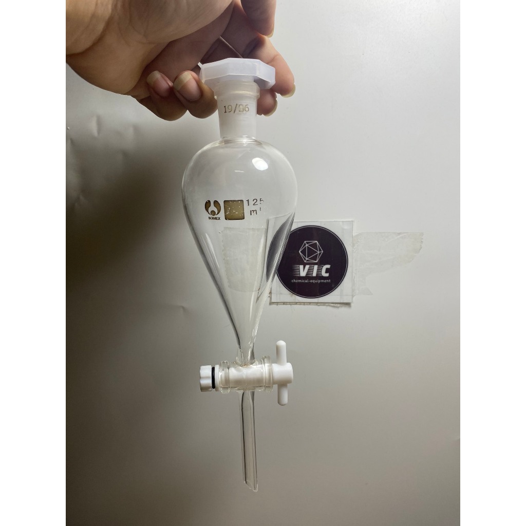 PHỄU CHIẾT QUẢ LÊ, KHÓA THỦY TINH nhiều kích thước