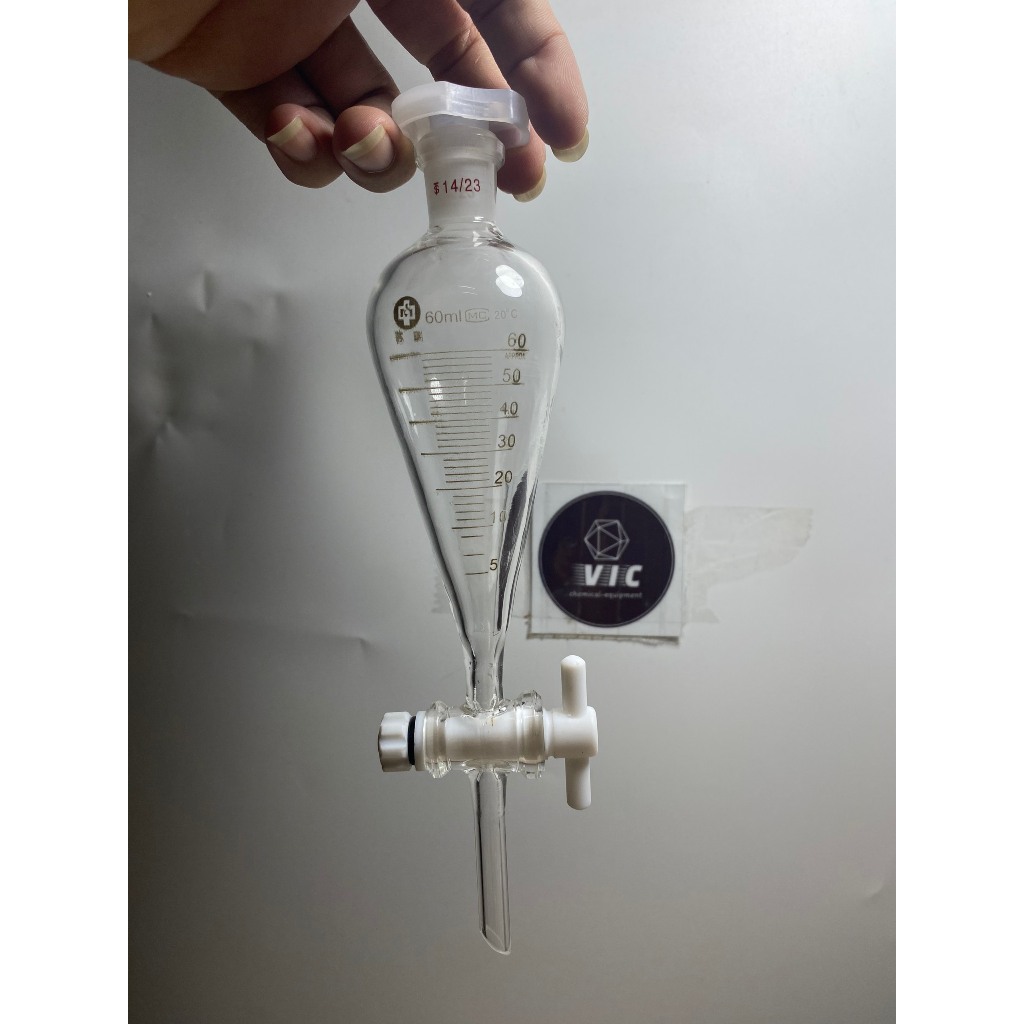 PHỄU CHIẾT QUẢ LÊ, KHÓA THỦY TINH nhiều kích thước