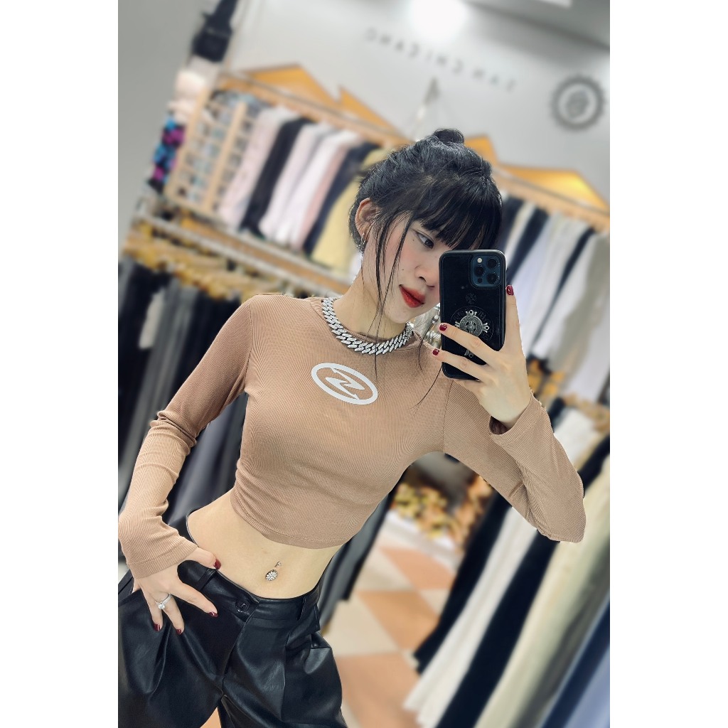 Áo Dữ Nhiệt Dài Tay S croptop thun tăm cotton