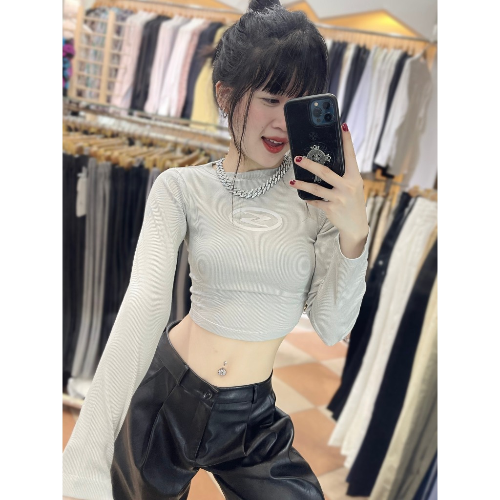 Áo Dữ Nhiệt Dài Tay S croptop thun tăm cotton