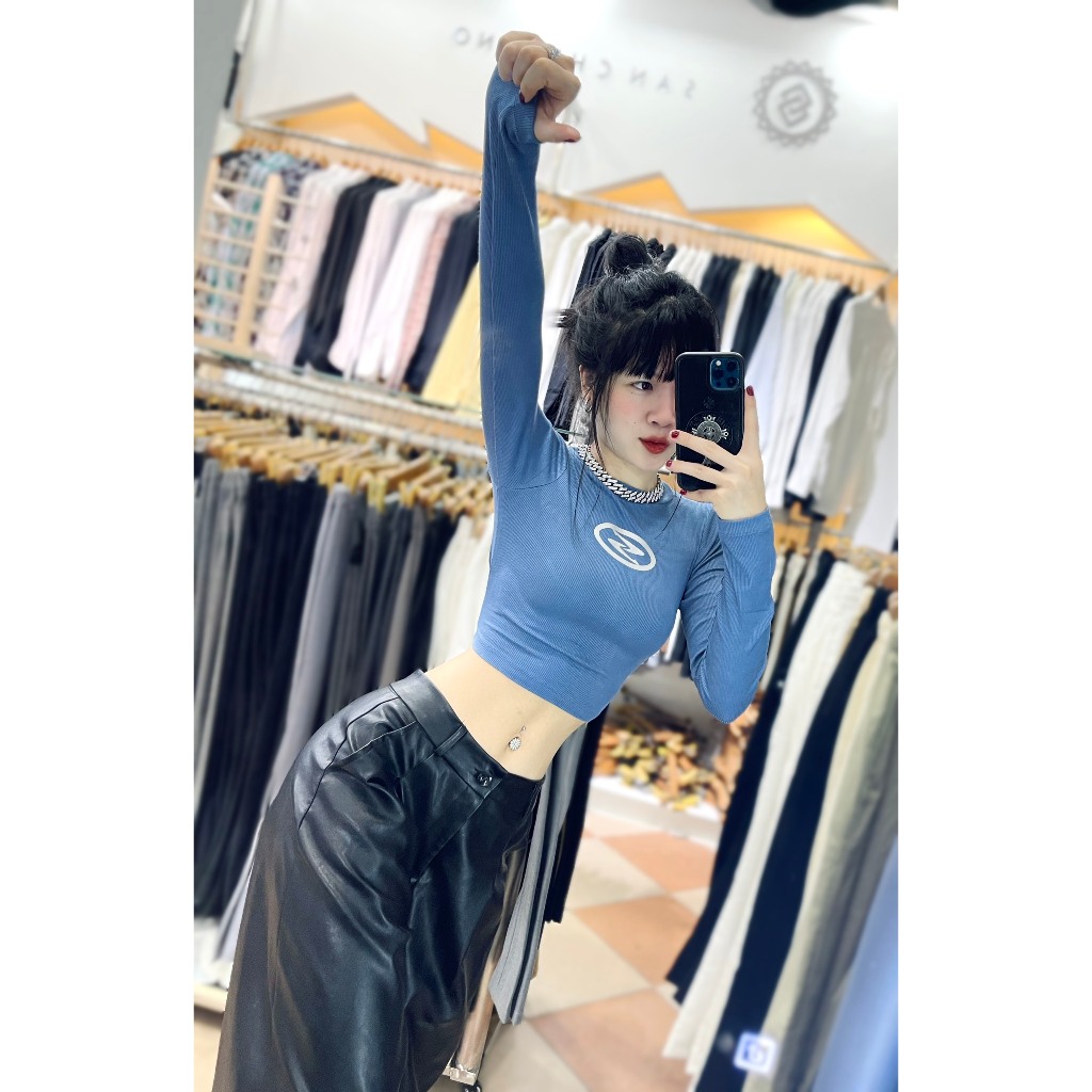 Áo Dữ Nhiệt Dài Tay S croptop thun tăm cotton