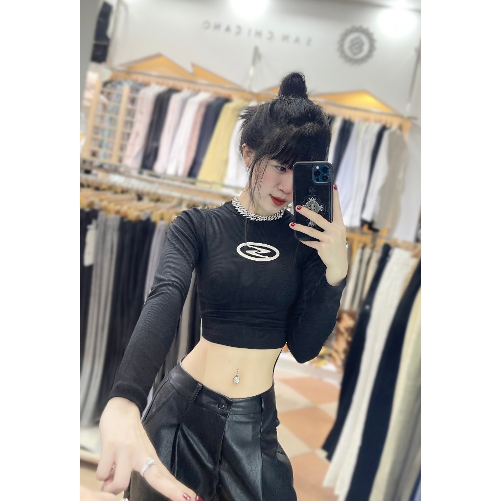 Áo Dữ Nhiệt Dài Tay S croptop thun tăm cotton