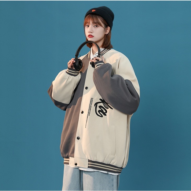 Áo khoác bomber 2 lớp varsity chữ thêu nổi hàng Quảng Châu Sammy House Mã Aobomber003_