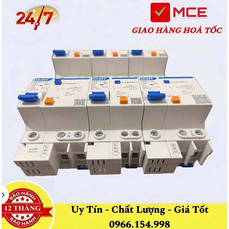 Aptomat Chống Dò Chống Giật CHINT 1P+N 16A -->63A  Át Chống Giật 1 Pha