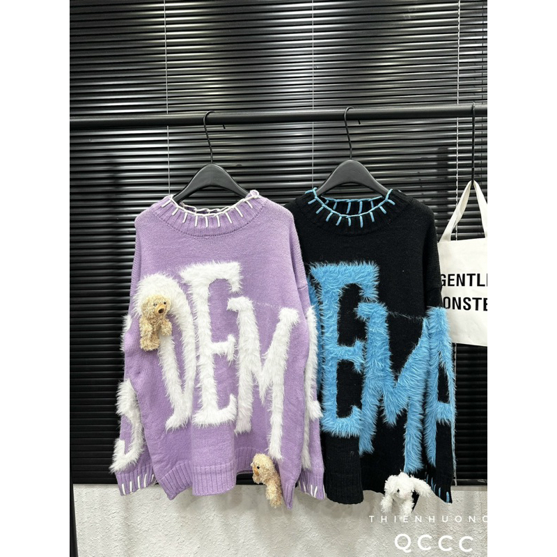 Áo len lông thỏ 13de mazo móc chỉ viền hàng SC