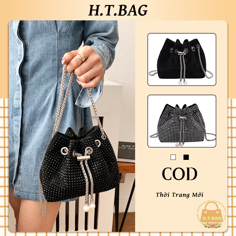 Túi đính đá Shiny thời trang Túi đeo chéo mini đơn giản  túi xách nữ đi tiệc Dây Xích cho rút quai đính đá đẹp
