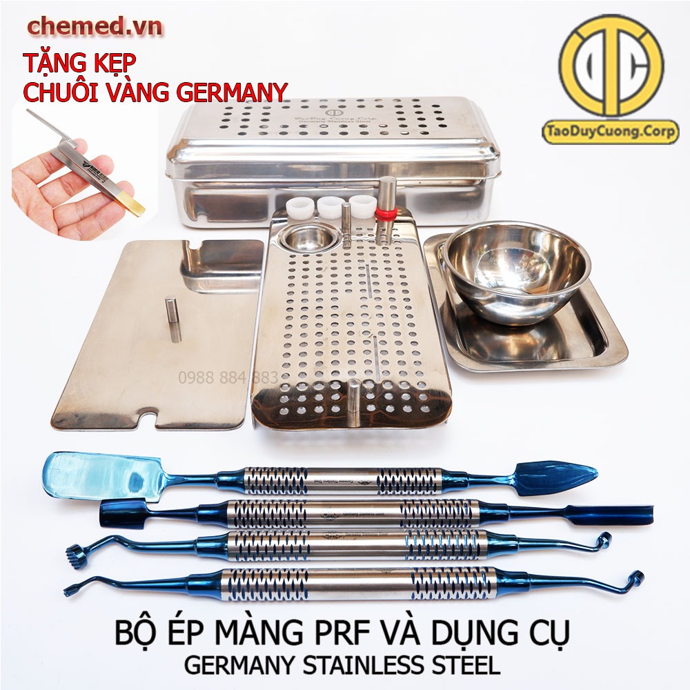 Bộ ép màng prf - ép màng prf - bộ dụng cụ 4 món hỗ trợ làm prf trong nha khoa germany (tặng kẹp gắp chuôi vàng)
