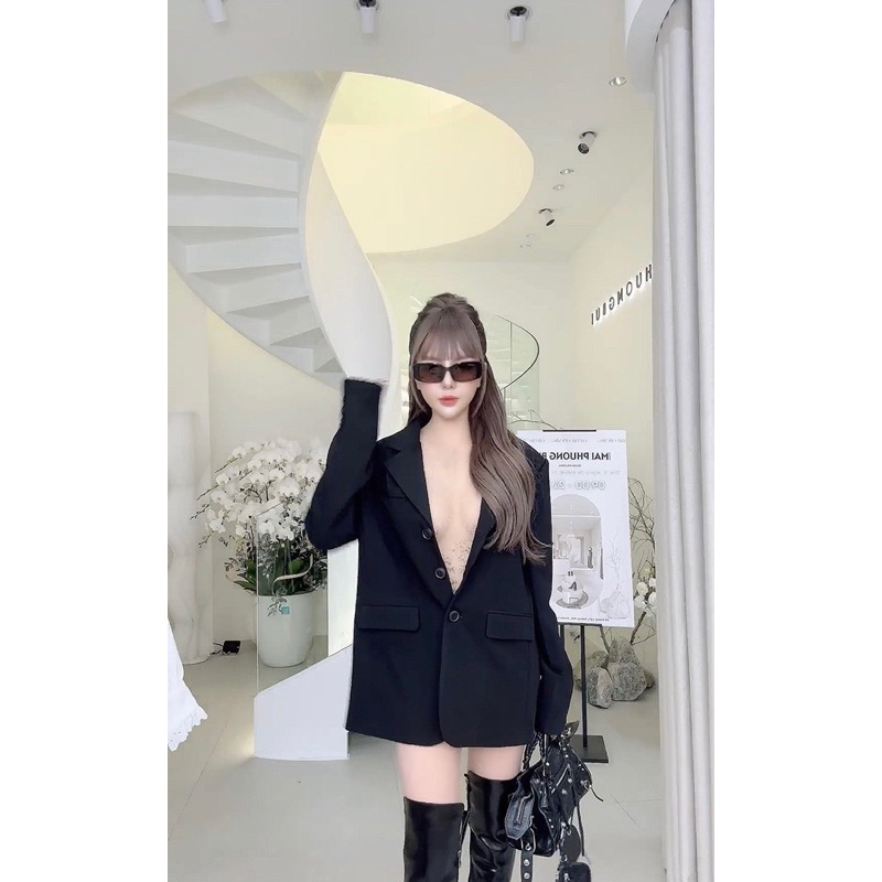 Áo khoác vest blazer xuông 2 màu mai phương bùi fulltag mac 2 tem