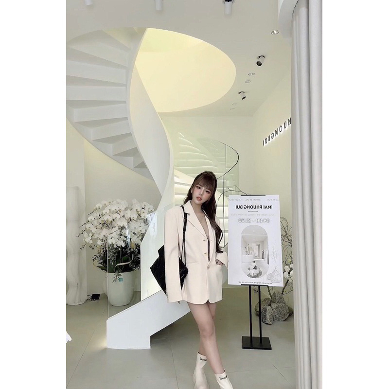 Áo khoác vest blazer xuông 2 màu mai phương bùi fulltag mac 2 tem