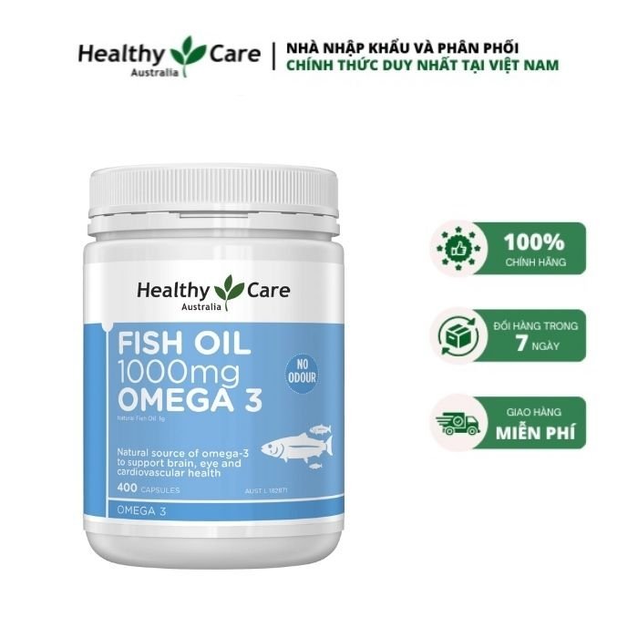 Viên uống dầu cá Omega 3 Healthy Care Fish Oil Hộp 400 viên