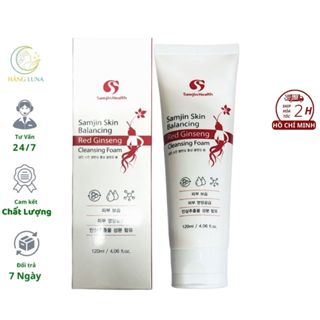 Sữa Rửa Mặt Hồng Sâm Làm Sạch Giữ Ẩm Samjin Skin Balance Red Ginseng Cleansing Foam 120ml Hàn Quốc