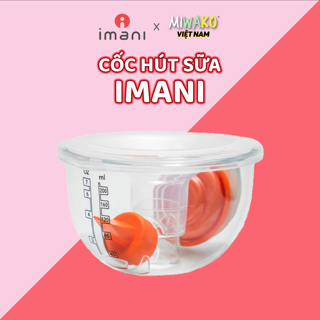 Cốc hút sữa rảnh tay IMANI Hands Free Cup Set, cốc hút sữa phụ kiện cho mẹ chất liệu an toàn