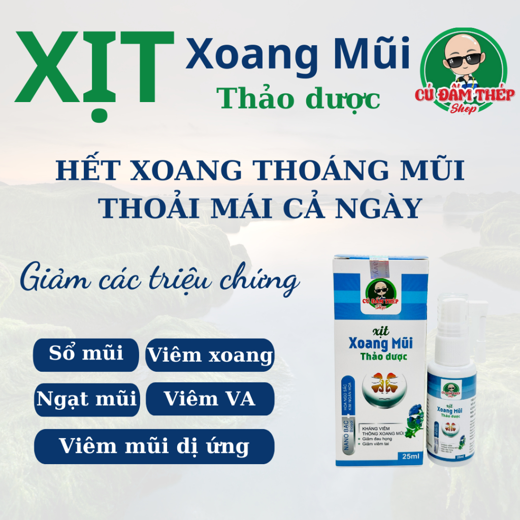 Xịt Xoang Mũi Thảo Dược Cú Đấm Thép 25Ml,Hết Viêm Xoang Khoang Mũi Thông Thoáng Sạch Mũi Tức Thì