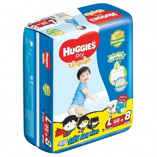 Bỉm Tã Quần Huggies L 68 Miếng ( Skincare Tràm Trà Tự Nhiên)