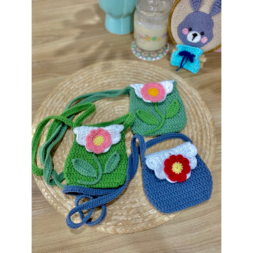[DIY HANDMADE] Túi hoa len handmade