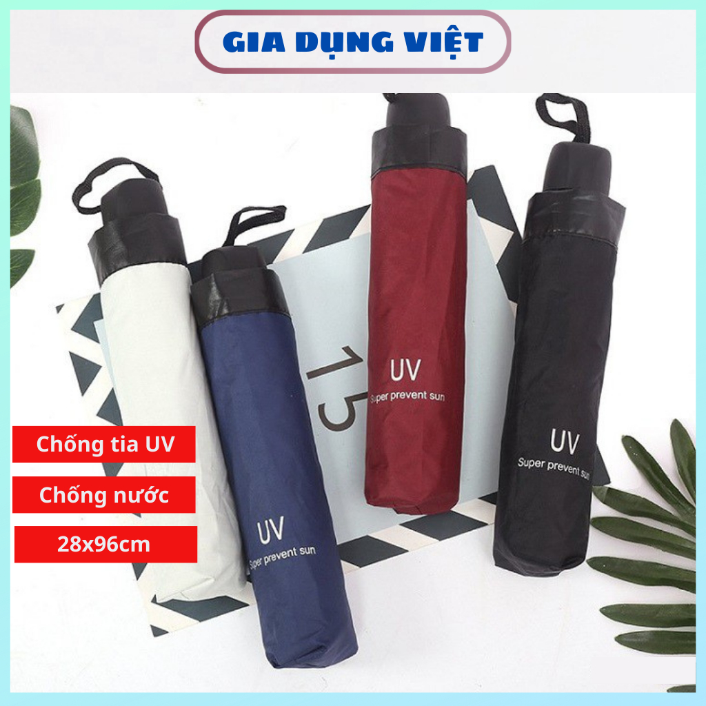 Ô che nắng mưa chống tia UV, dù che nắng cầm tay mini gấp gọn tiện lợi mang theo
