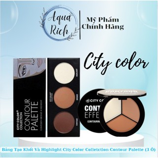 Bảng Phấn Tạo Khối Và Highlight 3 ô City Color Contour Palette - Contour Bronzer