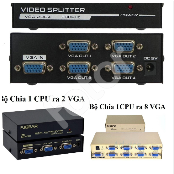 BỘ HUB VSP CHIA 1 RA 2, 4, 8 VGA CÙNG LÚC