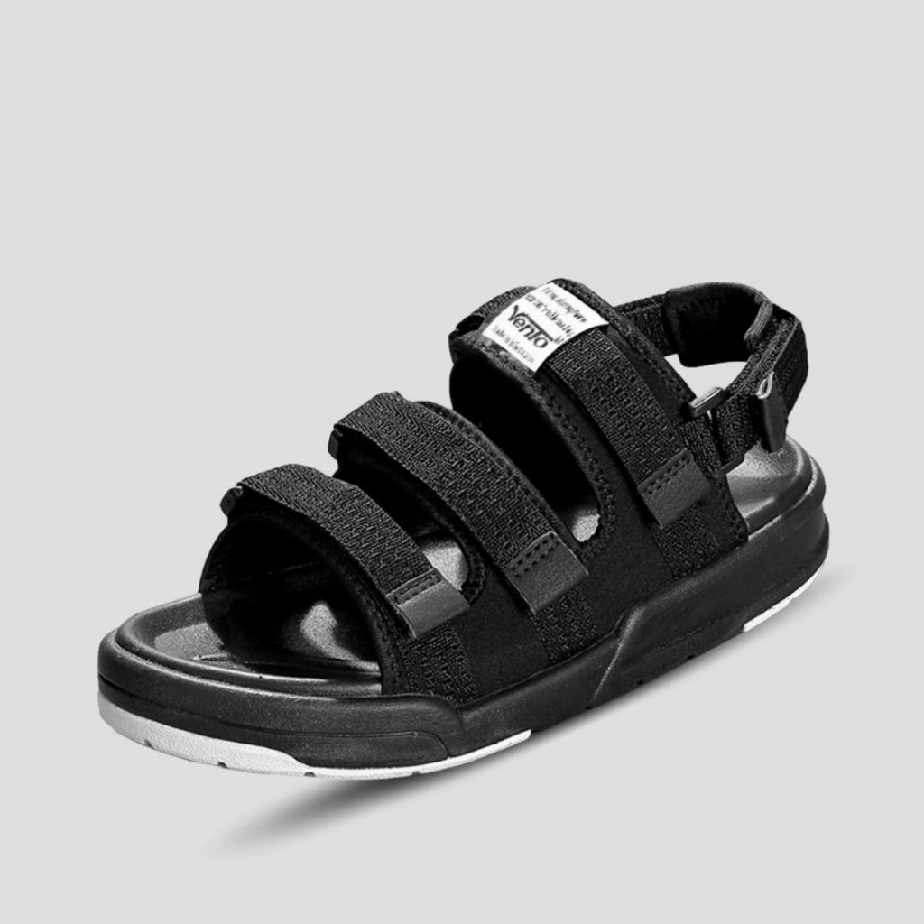 Sandal nam nữ unisex Vento 3 quai ngang NV1001B-B2-B3-B4-BB màu đen có big size 44 45