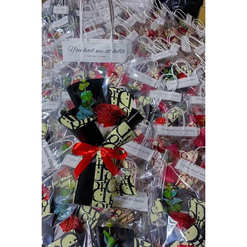 Hoa hồng dio 1 bông kèm túi