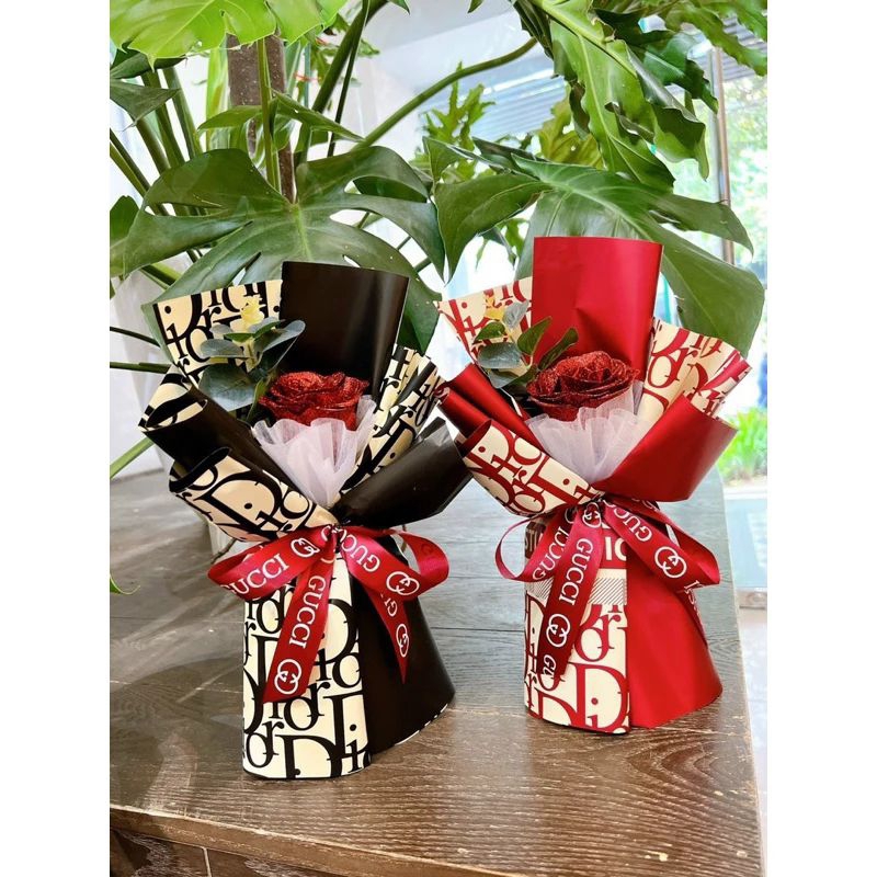 Hoa hồng dio 1 bông kèm túi