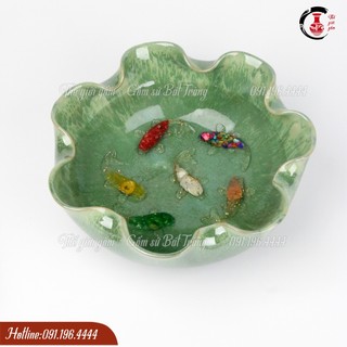 Bát thả hoa minh đường tụ thủy men hỏa biến Bát Tràng
