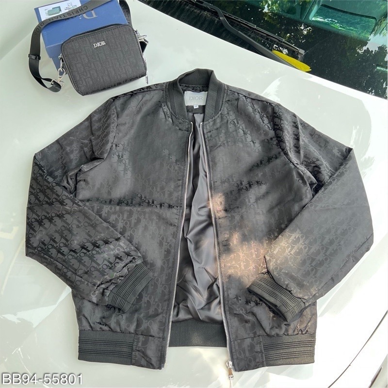 Áo khoác gió dior sc vân chìm thời trang, áo khoác gió bomber 2 lớp cao cấp siêu ấm