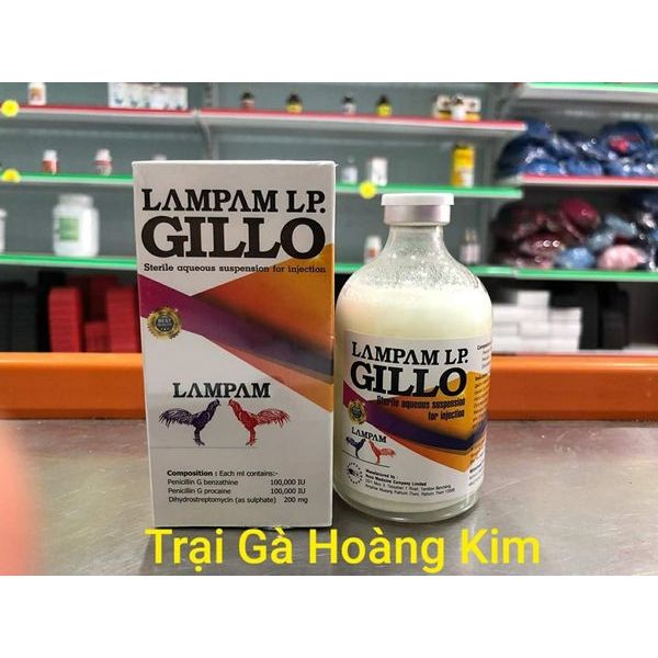 GILLO THÁI LAN (LAMPAM) CHAI 100ml - dùng cho gà khò khè, sổ mũi, phân xanh, phân trắng