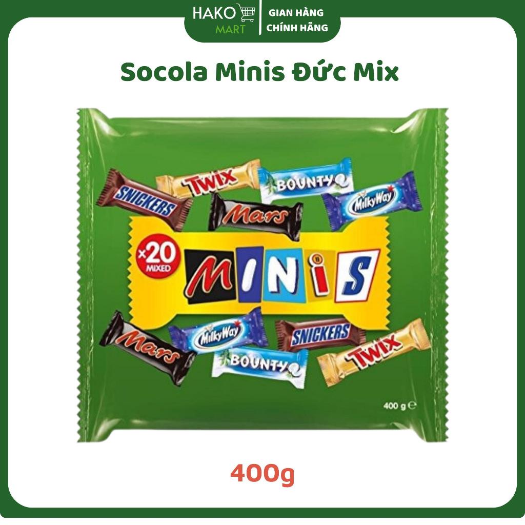 Socola Minis Đức Gói 400G Mix 5 Loại Snicker, Bounty, Twix, Milky Way, Mars